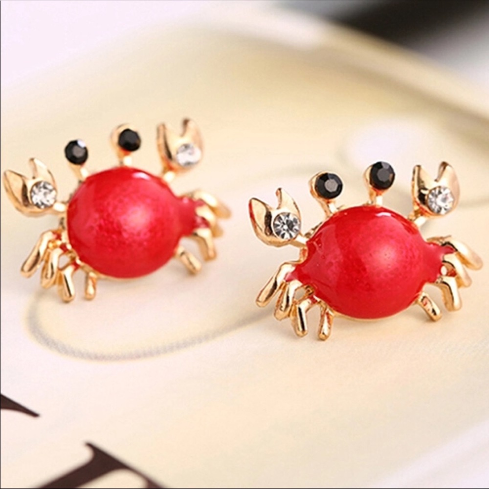 🦀 Statement Crab Earrings- black - Picture 3 of 3